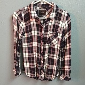 Rails plaid button down top